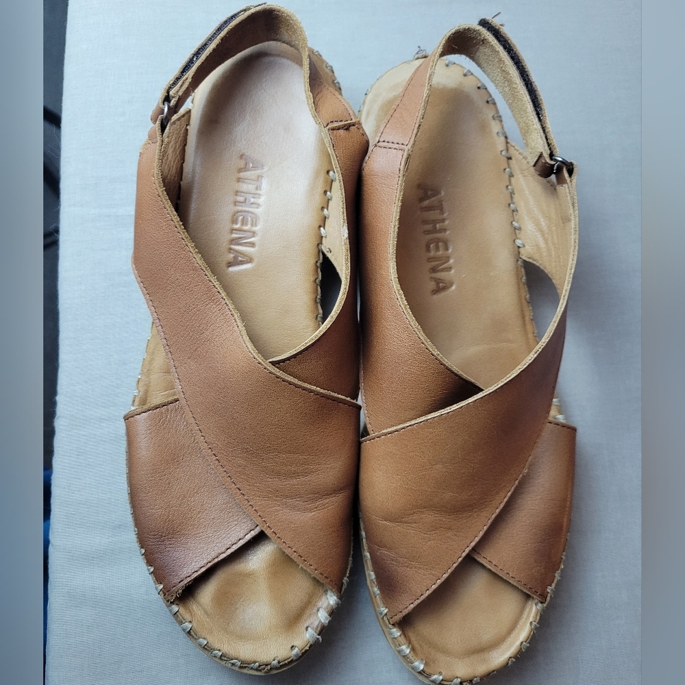 Athena Women's Brown Leather Sandals 40